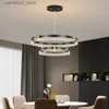 Ceiling Lights Living Room LED Ceiling Light Modern Lighting For Hall Bedroom Kitchen Island Study Round Chandelier Rings Black Home Decoration Q231120