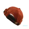 Casquette de motard Docker en velours côtelé rétro pour hommes, casquette de motard sans bords, tendance, chapeau hip-hop d'automne et garde au chaud