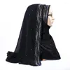 Etnische kleding 70 170cm Maleisië vrouwen moslim chiffon hijab sjaal met diamanten femme musulman glitter headscarf islamitische sjaals wraps