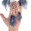 Decorative Figurines 1Pcs Leather Pink Two Ring Dream Catcher Wall Decoration Wedding Home Pendant