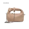 Top Botteg Venet Bag Jodie Knutted Chain Spring/Summer Crescent Female Dumpling Ox Horn Solid Color Handbag Woven