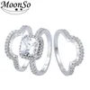 Designer de luxo Ring Diamond Full Diamond Conjunto 925 Sterling Silver noivado anel de casamento Jóias de casamento