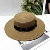 Diseñador para mujer Sombrero de paja con volantes Gorra plana Moda Caballero Gorras Higt Calidad Hombres Mujeres Sombreros para el sol 12 estilos