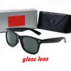 Högkvalitativ Ray Men Women Glass Lens Solglasögon Vintage Pilot Aviator Wayfarer Brand Sun Glasses Band UV400 BANS BEN MED BOX och CASE R2140