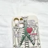 Heart Skeleton Phone Case voor iPhone 13 14 Pro Max 11 12 XS XR 7 8 Plus Creative Shockproof Soft Silicone Phone Case Back Cover