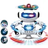 RC Robot Fun Dancing 360 Ruimte Roterend knipperend klinkend interactief speelgoedlicht en muziekbatterij aangedreven geschenken voor verjaardag 230419