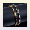 18K Plaqué Or Hip Hop Multicolore CZ Zircon Tennis Chaîne Hommes Bracelets Diamant Tennis Bracelet De Luxe Designer Bijoux Cadeaux for1912648