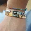 Braccialetti con ciondoli Bracciale con nome da uomo intagliato in acciaio inossidabile Bracciale con data personalizzata Gioielli fai da te Regalo di compleanno 231120