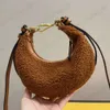 Teddy clutch Wrist bags GRAPHY Mini Handbags Women Designer Shoulder Bag Crescent Cross body Wallet Furry Hand bag