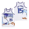 Moive Basketball 15 Road Runner Jersey College Retro Pure Cotton For Sport Fans University Breathable Pullover Retire Team Blue Purple White Shirt Color Uniform