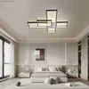Plafondverlichting Nieuwe moderne led-plafondverlichting voor woonkamer slaapkamer glans home decor dimbare plafondlamp zwart/goud plafondlamp armaturen Q231120