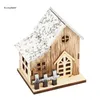 Décoration de fête 11UA Village Collection Building Lighted House Wooden Hanging Christmas Trees Bedroom