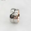 Anéis de casamento combinando anéis de casamento conjuntos para casais designer preto rosa banhado a ouro jóias de aço inoxidável amor coração anel de casamento q231120