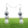 Handmade natural 10mm white black gray multicolor south sea shell pearl necklace bracelets earrings set 2setlot fashion jewelry5197355927
