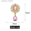 Pins Brooches Charm Flower Brooch 10pc 25*45MM Crystal Gold Flat Back 2019 Wedding Wine Glass Ornament Decoraation Crafts ScrbookingL231120