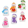 Storage Bottles 6pcs Ornaments Resin Snowman Christmas Miniature Statue Micro Winter