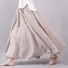 Signe 2020 Women Women Linen Cotton Gonne lunghe elastiche Maxi gonne pieghettate Beach Boho Vintage Summer Skirts Faldas Saia P230420