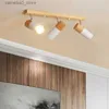 Deckenleuchten Nordic Holz Deckenleuchte Einzelkopf DREI drehbare Strahler für Wohnzimmer Schlafzimmer Esszimmer Garderobe Beleuchtungskörper Q231120
