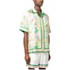 Casablanca 24SS Men Designer Shirts New CASABLANCAS floral print all over loose fitting men and women trendy Hawaiian Silk Short Sleeve Shirt