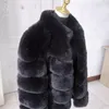 Women's Fur Faux faux fur coat winter warmth fake with square collar design Fashion artificial jacket fluffy 231118