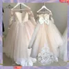 2–14 Jahre Spitze Tüll Blumenmädchen Schleifen Kinder Erstkommunion Kleid Prinzessin Ballkleid Hochzeit Party Kleider FS9780 420