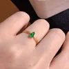 Cluster Rings Women's Ring 18K Gold Natural Green Gourd Jade Emerald Female Engagement Luxury Wedding Jewelry With Certificate