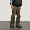 Jeans da uomo 2023 Cyber Y2k Moda Leopard Pantaloni larghi per uomo Abbigliamento Dritto Coreano Casual Donna Vecchi Pantaloni lunghi Pantaloni Uomo