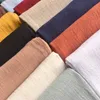 Tissu 130x50cm mince couleur unie traitement de lavage au sable coton lin tissu flammé tissu doux bricolage robe robes vêtements à la main 230419