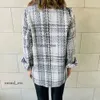 Autumn New Plaid Coat Temperament Women's Polo Neck Loose Button Long Sleeve Jacket Cardigan Women 667 dfashion98