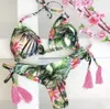 Women's Swimwear 2023 Split Printed Swimsuit Sport Sexy Triangle Bikini Flower Print Gift Push Up Bathing Suits 230420