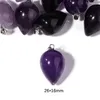 Pendant Necklaces Fashion Natural Amethysts Pendants 26x16mm Waterdrop Shape Charms For Jewelri Making Necklace Accessories