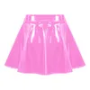 SKIRTS MINI-SKIR A-LINHA MULHERIA MINI-SAIR DE LATEX LATEX MINISKIRA DE CAUSTA COM FASCO DE DANÇA DE DANÇA DE DANÇA DA DANÇA DA DANÇA DE ZIPPER CLUBE 230420