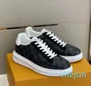 Designer Fashion Trainer Sneaker Intage Casual Shoes Alligator-Embossed Black Grey Brown White Green Calf Leather Mens Shoe