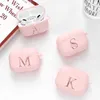 Hörlurstillbehör Lyxiga rosguldbrev M K Pink Airpods Fall för AirPods Pro 3 2 1 Pro Pink Wireless Bluetooth Earphone Box Cute Cover Funna J230420