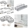 Supports de stockage Racks Fer Art Salle de bain Support de rangement Tenture murale Poinçon carré et organisation sans trace Livraison directe Maison Jardin Ho Otyny