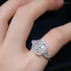 Cluster Ringe Solide 925 Sterling Silber Hochzeit Für Frauen 2 Diamant Ring Modeschmuck Feine Bands Engagement Anel Bizuteria