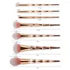 Pennelli per trucco 7 pezzi Set di diamanti Set femminile in oro rosa Eyeliner Ciglia Sopracciglio Pennello per trucco Strumento di bellezza cosmetica