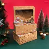 Embrulho de presente 12pcs Casar o Natal Kraft Paper Box Window Candy Packaging