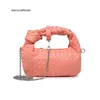 Top Botteg Venet Bag Jodie Knutted Chain Spring/Summer Crescent Female Dumpling Ox Horn Solid Color Handbag Woven