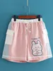 Damenhose Merry Pretty Rabbit Kawaii Jogginghose Y2K Korean Style Baumwollhose Stickerei Hohe Taille Lässige Mädchen Rosa 230419