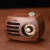 Radio PRUNUS Portatile in legno Mini s Retro FM altavoz Bluetooth 50 ser Cavo AUX Riproduci desktop wireless Vintage 230420