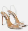 2023S Woman sandal luxury high heels AQuazzur& so nude Black suede Leather sandals slingback sandaies wedding party dress pumps open toe sling back sexy designer