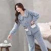 Ropa de dormir para mujer Mujeres Plus Terciopelo Acolchado Pijamas Femenino Invierno Linda Chica 3 Capas Algodón Coral Loungewear Ropa de felpa Traje de servicio a domicilio