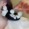 Brincos de argola Kaitin Silver agulha de pano de pano de cristal flor para mulheres personalidade de moda coreana fêmea feminina