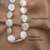 Pendant Necklaces 18mm Bead Unusual Baroque Choker Statement Necklace White Color Round Coin Flat Shape Natural Freshwater Pearls Fold Face 58cm231118