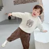 子供のセーターライオンボーイズセーター秋のティーンエイジャーカーディガンの男の子服コットン幼児ベビーセータープルオーバーニット210308