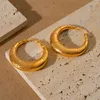 Hoop Earrings AIDE Gold Color Stainless Steel For Women Girls Simple Round Circle Huggies Earring Pendant Punk Style Accessories