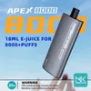 Orijinal Maskking Apex 8000 Puflar Tek Kullanımlık E Sigara Vape Kalem Başlangıç ​​Kiti 18ml Pod 600mAh Pil Çin Otantik Toptan Vapers DesheChables