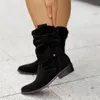 Boots Women Ankle Boots Winter Low Heels Round Plus Size Casual Shoes Faux Suede Female Low Boots Chelsea Boots 231118