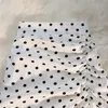 Etekler Sonbahar Kış uzun etekler kadınlar Elastik yüksek bel çekmece bölünmüş polka nokta etek bayanlar moda shirring bodycon kalem etek p230420